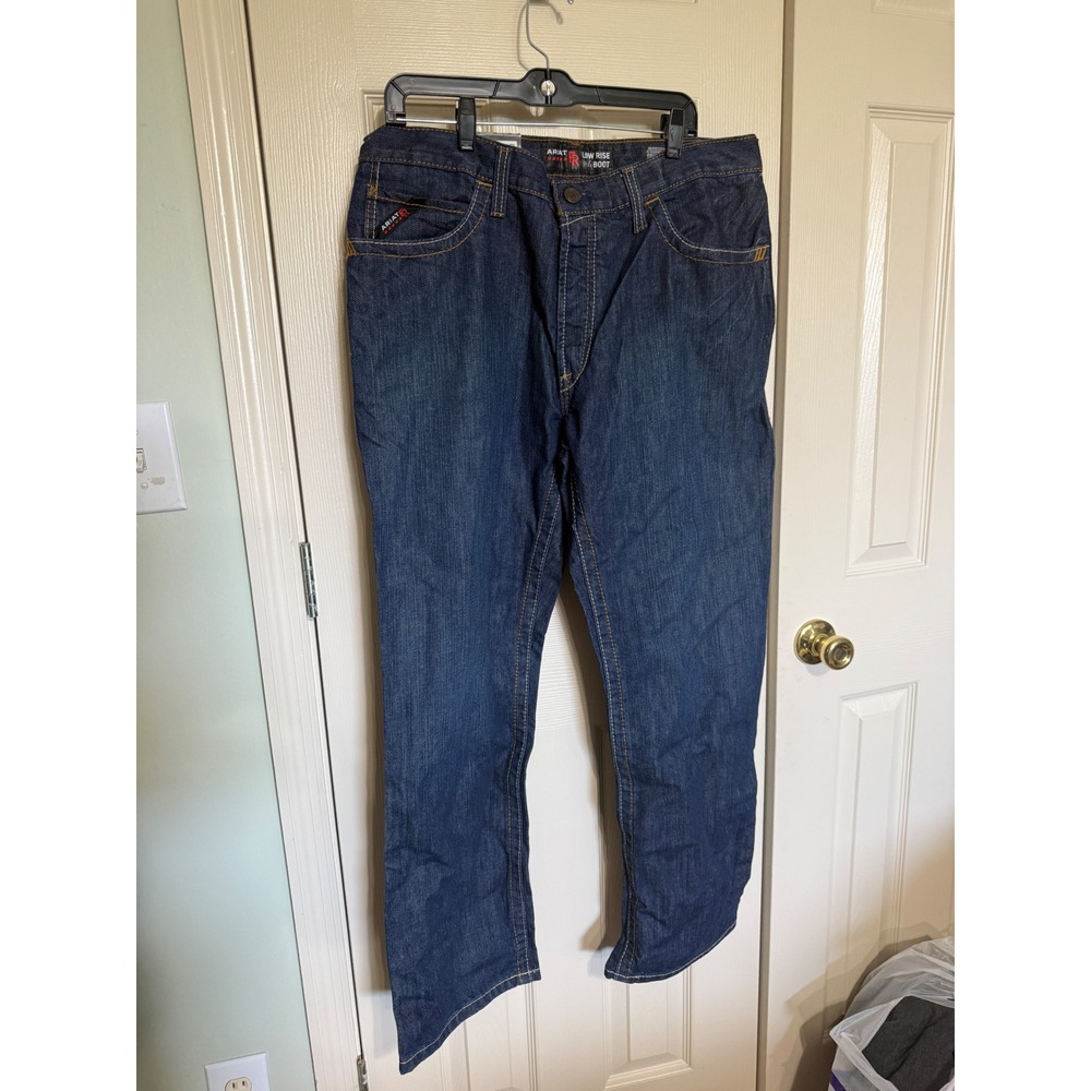 Ariat FR M4 Low Rise Boot Cut Work Jeans Mens 36x30 Flame Resistant CAT 2 Denim - Picture 1 of 4